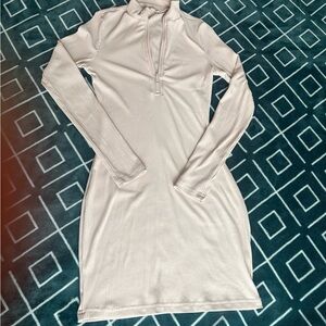 Princess Polly Cream Long Sleeve Dress